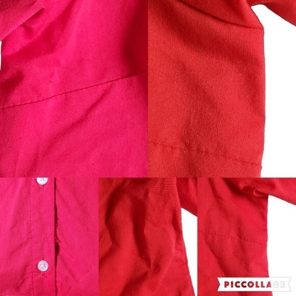 Doublju red long sleeve collared button up top sz XL - Picture 8 of 12